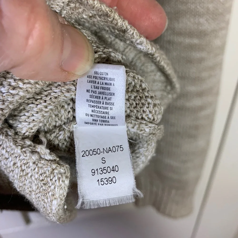 Bonobos Slim Fit Shawl‎ Collar Cardigan Sweater Mens Small Oatmeal Academia Cozy